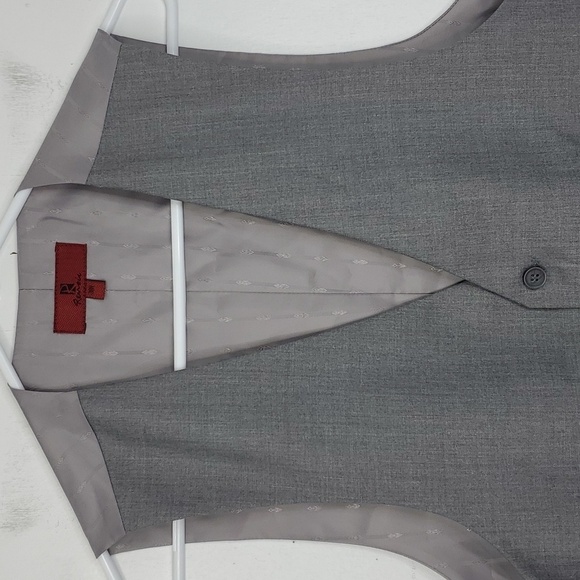 Renoir Classic Fit Vest Suit Tux Gray BUtton Front Wedding Groomsmen Mens 38R - Picture 2 of 9